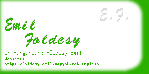 emil foldesy business card