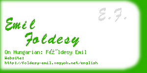 emil foldesy business card